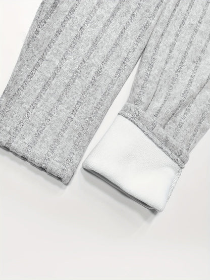 Legging polaire côtelé femme taille haute – confort thermique et style cosy