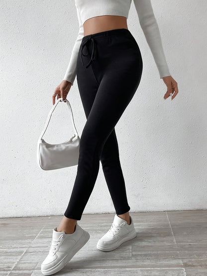 Legging femme taille haute avec cordon – confortable et élégant