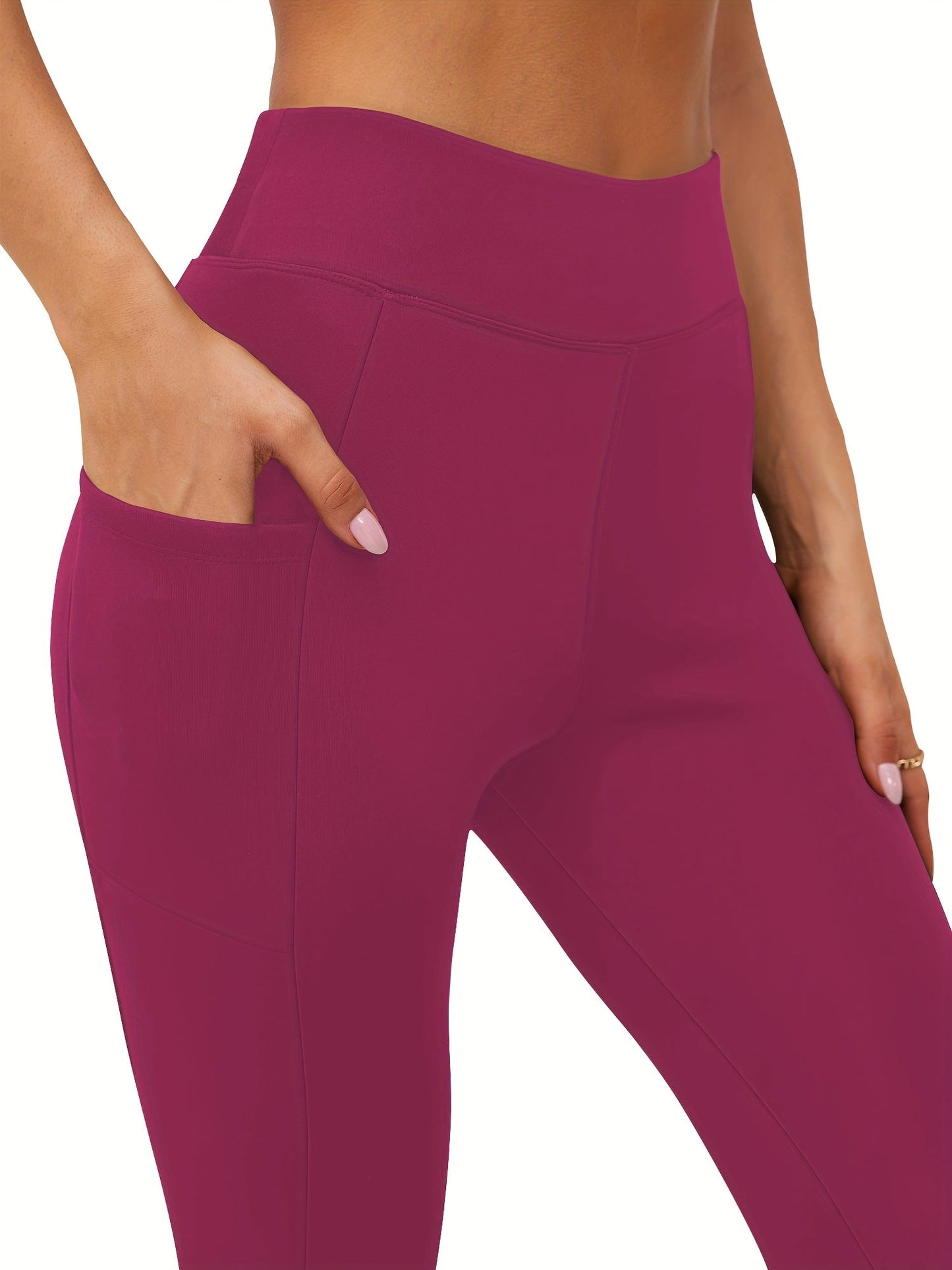 Legging polaire femme taille haute avec poche – doublé chaud hiver