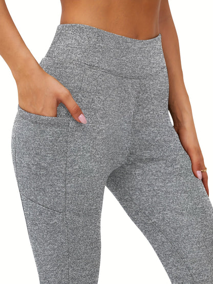 Legging polaire femme taille haute avec poche – doublé chaud hiver