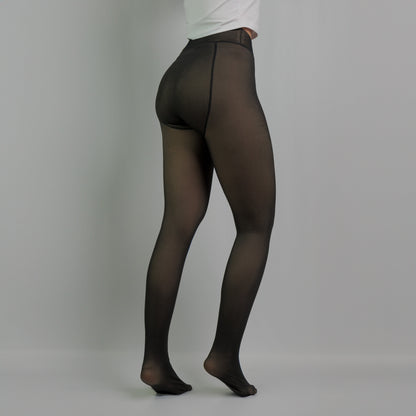 LEGGS - COLLANT POLAIRE TRANSPARENT NOIR