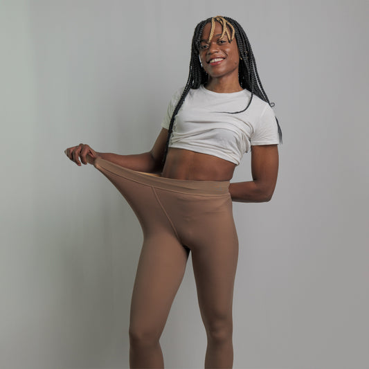 LEGGS - COLLANT POLAIRE TRANSPARENT CAFÉ