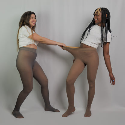 LEGGS - COLLANT POLAIRE TRANSPARENT GRIS