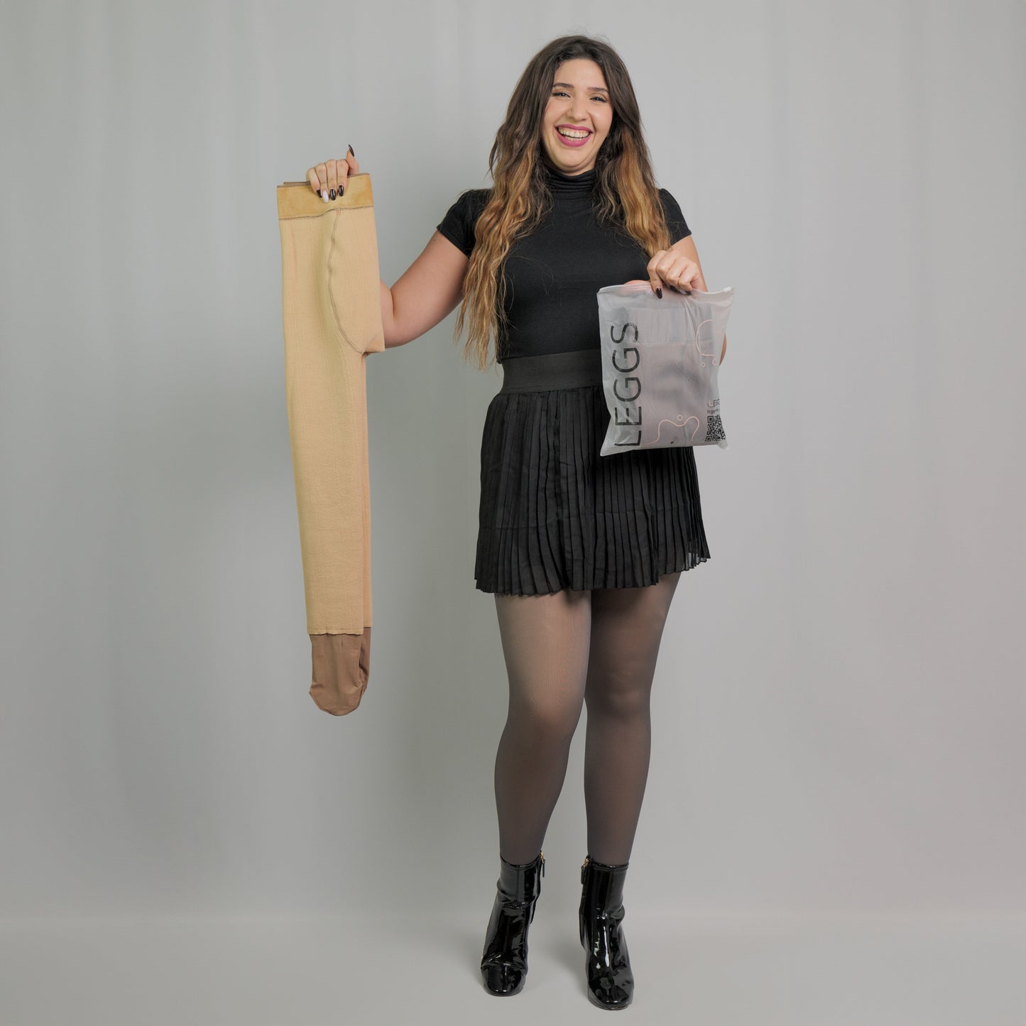 LEGGS - COLLANT POLAIRE TRANSPARENT GRIS