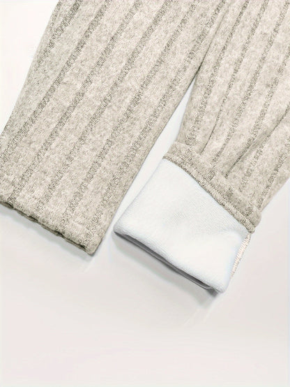 Legging polaire côtelé femme taille haute – confort thermique et style cosy