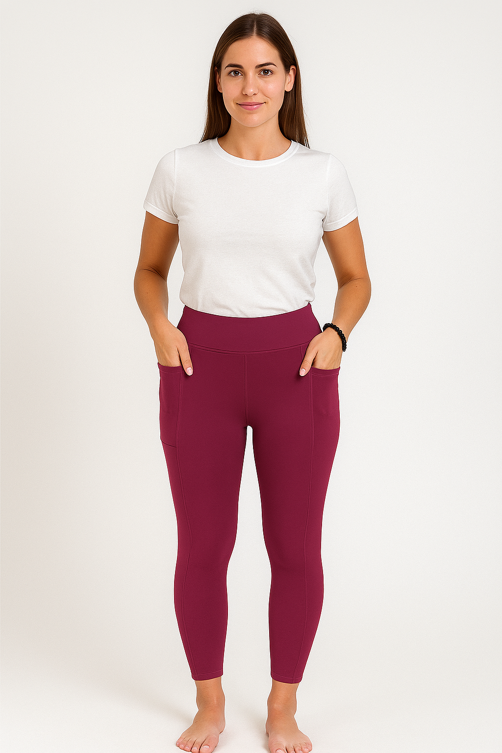 Legging polaire femme taille haute avec poche – doublé chaud hiver