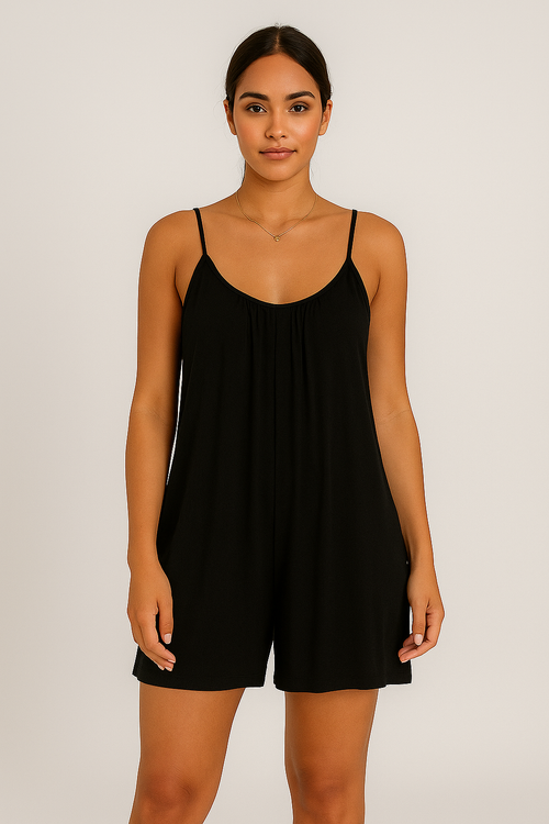 Combishort fluide femme à fines bretelles ajustables